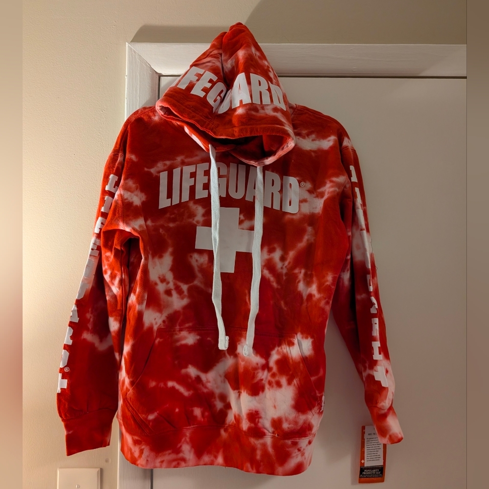 Lifeguard Red Tie-Dye Hoodie In Size Small NWT